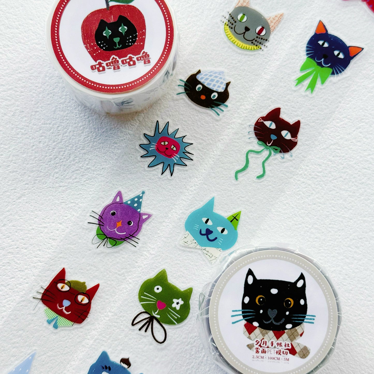 XiYue【New Cat Series】Original Car Design Washi/PET Tape Stickers