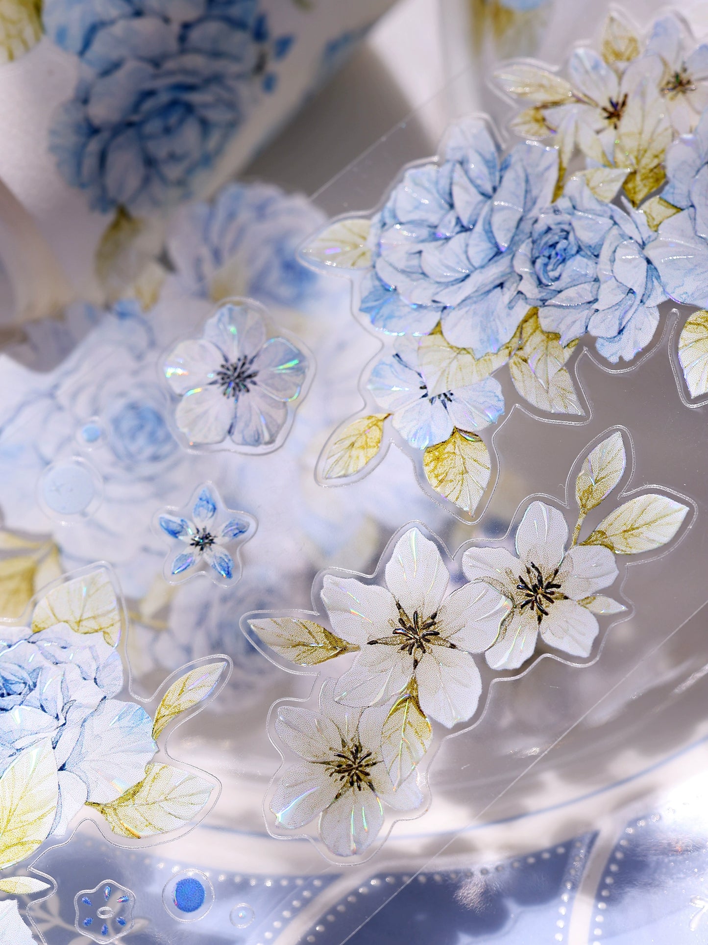 XiaoBaiJia【Jian Shi Blue】Light Retro Orginal Design Washi Pet Tape Landscape Stickers