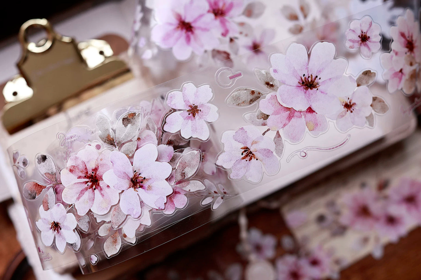 XiaoBaiJia Salt Series【Pink Mist Letter Paper】Pre-cut Orginal Design Washi/Pet Tape Light Retro Stickers