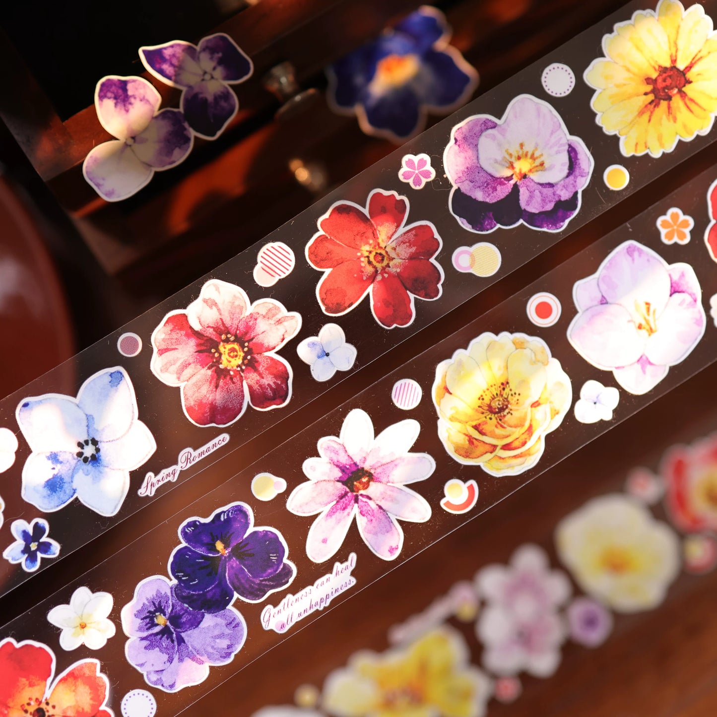 YiEr Vol17【Colorful Strips】Kiss-cut Floral Washi Tape and PET Stickers