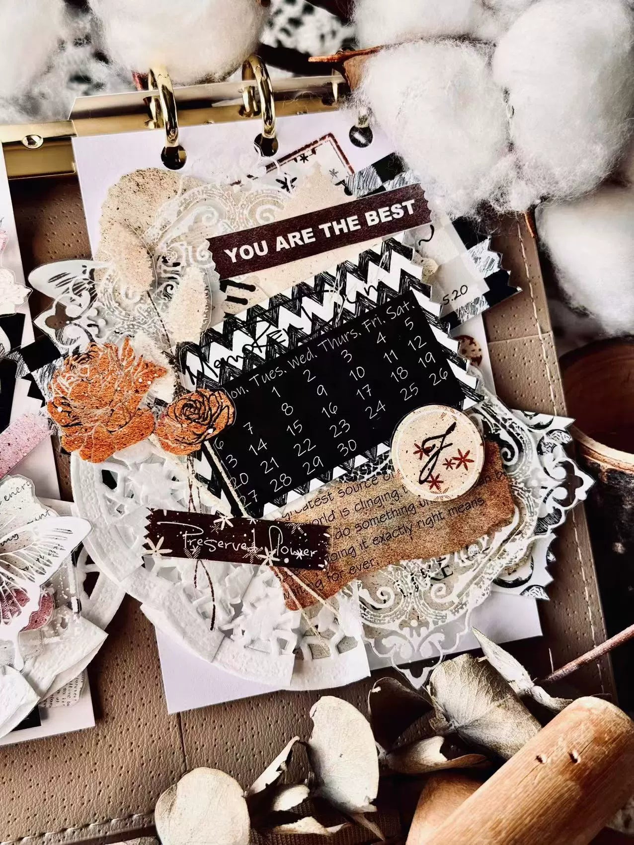 Linlanxi【Hand drawn Flower Collection】 Original New Product Light Retro Bouquet Washi/Pet Tape Long Loop Whole Roll