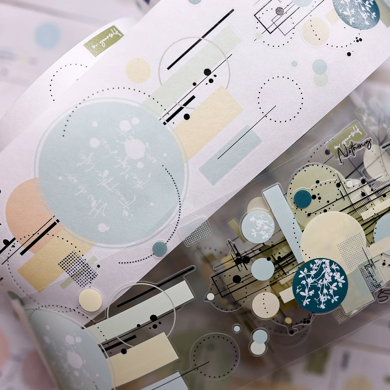 XiaoBaiJia Salt Series【Color Circle Collection】Pre-cut Orginal Design Washi/Pet Tape Light Retro Stickers