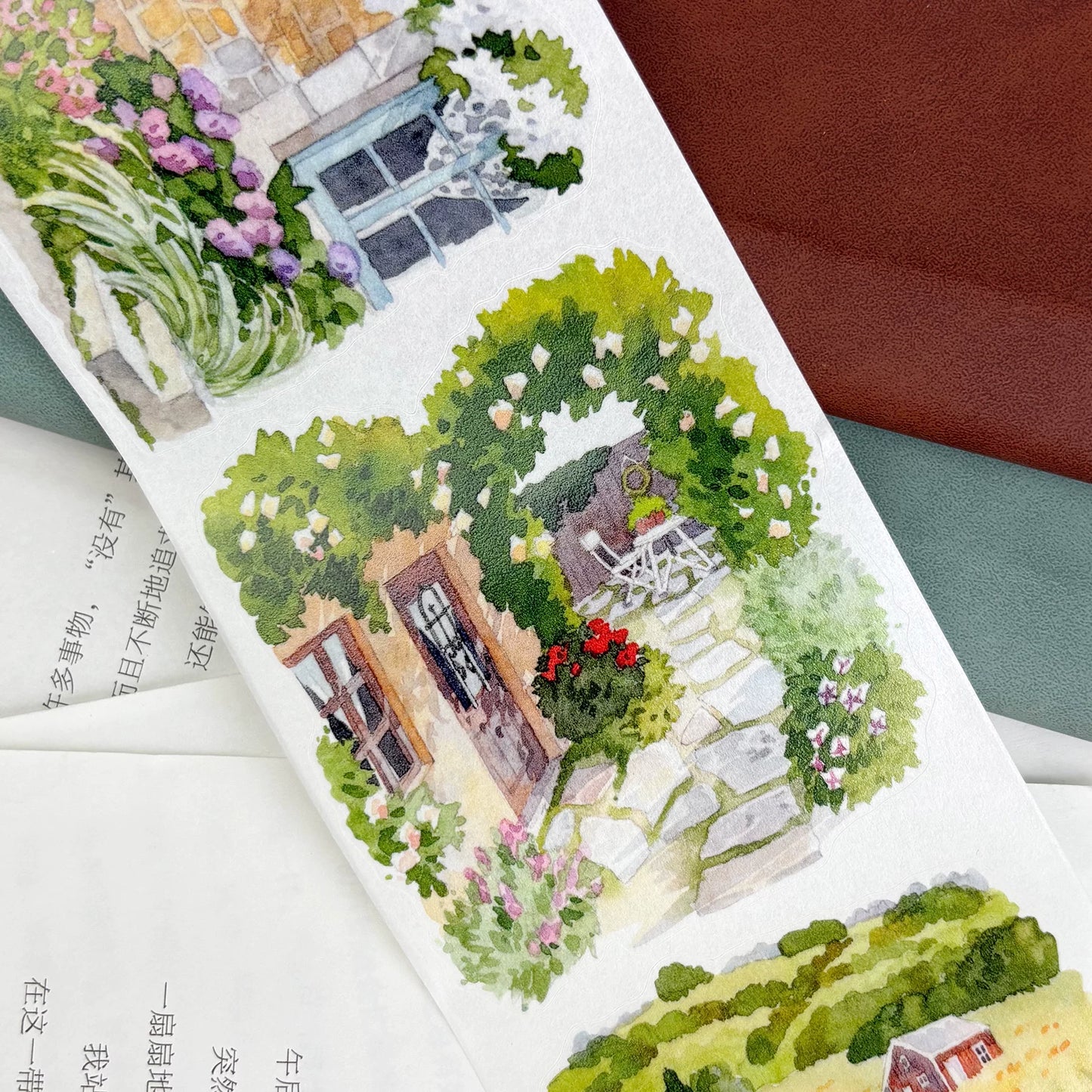 ZiYuanSu Vol15【Summer Garden Scene】Background Scene Pre-cut Washi PET Tape