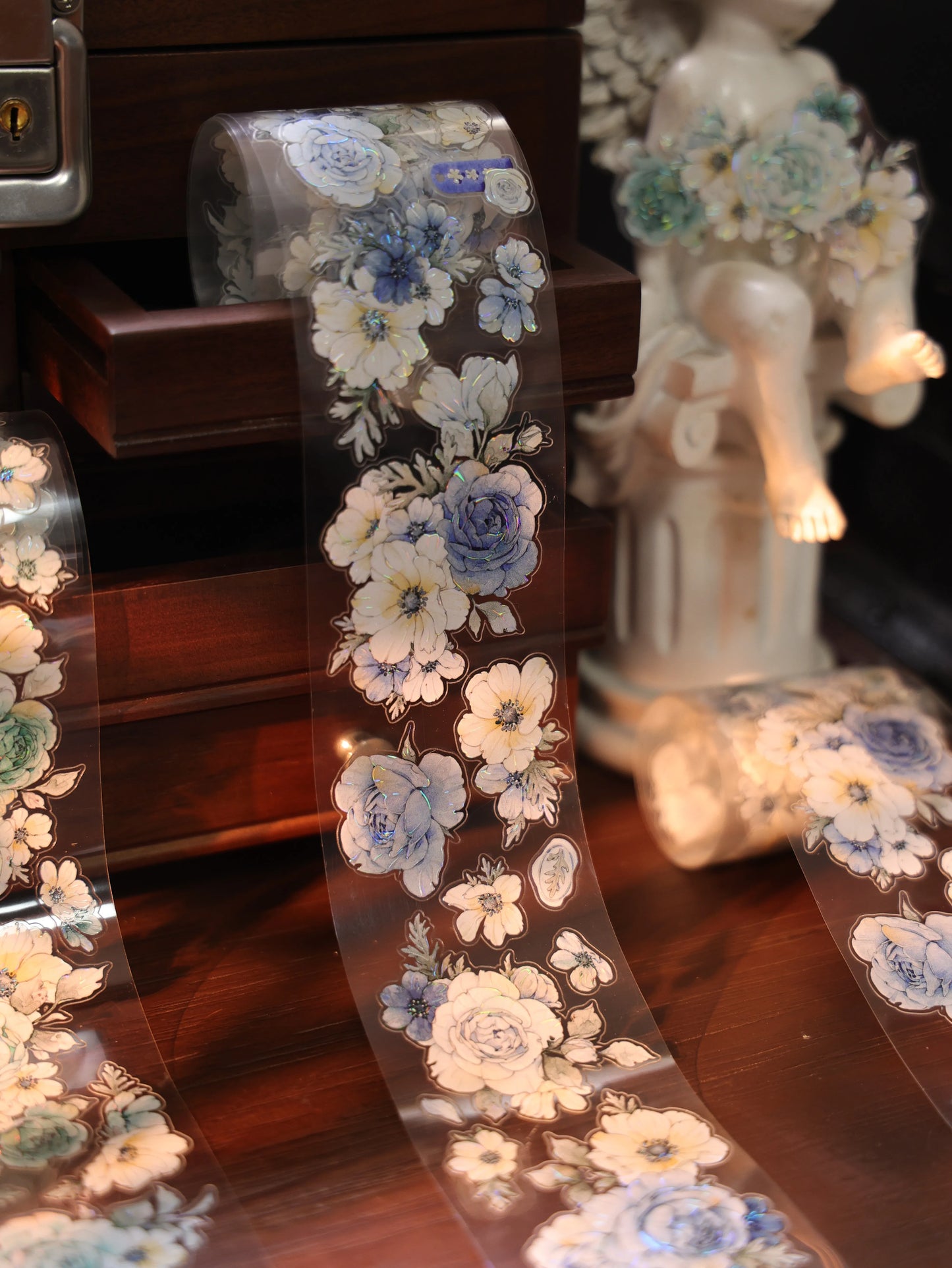YiEr Vol17【Blue-Violet Flower】Kiss-cut Floral Washi Tape and PET Stickers