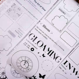 XiaoBaiJia Salt Series【Blank Line Frame】Pre-cut Orginal Design Washi/Pet Tape Light Retro Stickers