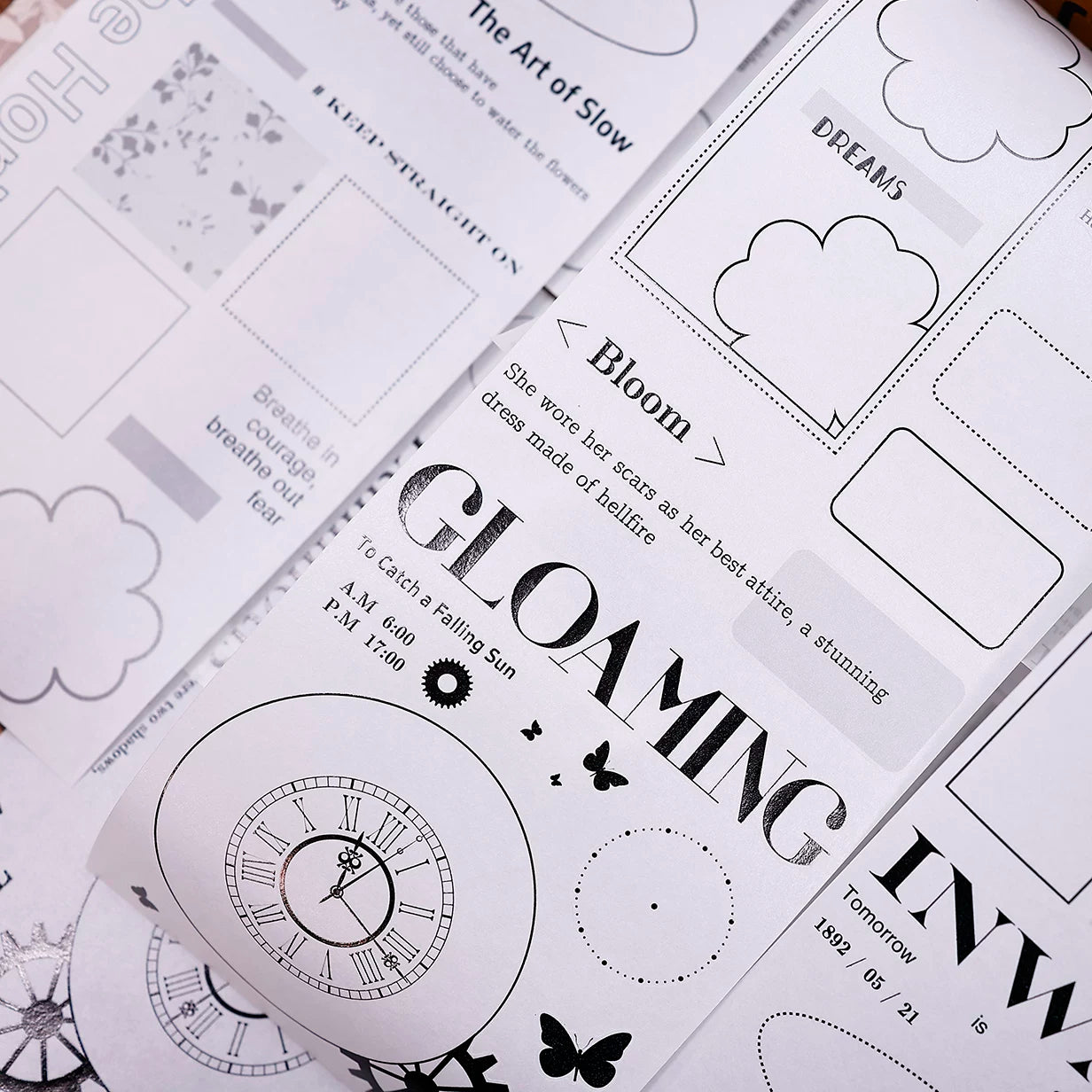 XiaoBaiJia Salt Series【Blank Line Frame】Pre-cut Orginal Design Washi/Pet Tape Light Retro Stickers