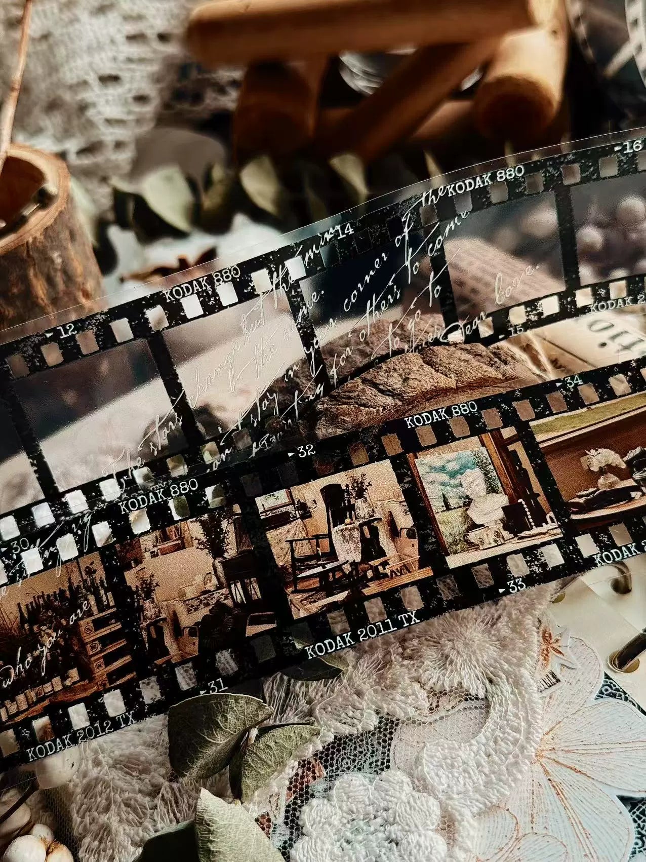 Linlanxi【Memories of Time】Original Washi/Pet Tape New Retro Life Old Film Series Decorative Tape Long Loop Full Roll