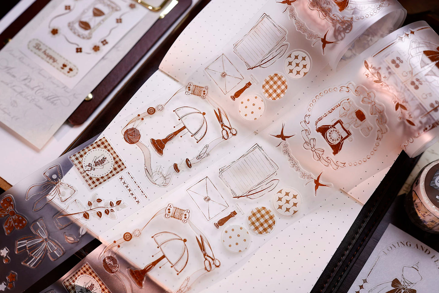 XiaoBaiJia Salt Series【Caramel Collection】Pre-cut Orginal Design Vintage Small Decorative Frame Washi/Pet Tape Light Retro Stickers