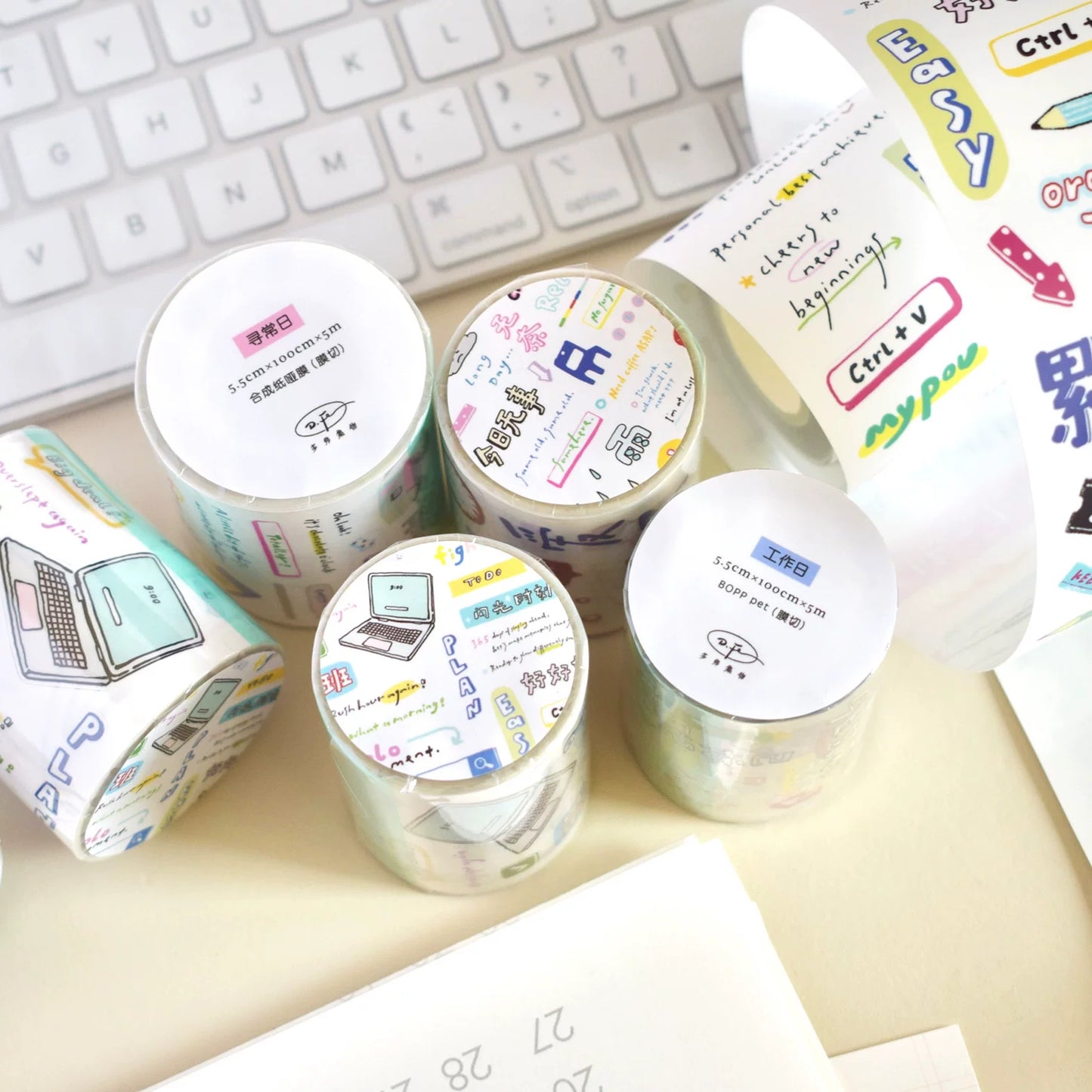 Dover Original【Working Day&Ordinary Day】 Text Element Washi Tape Sticker