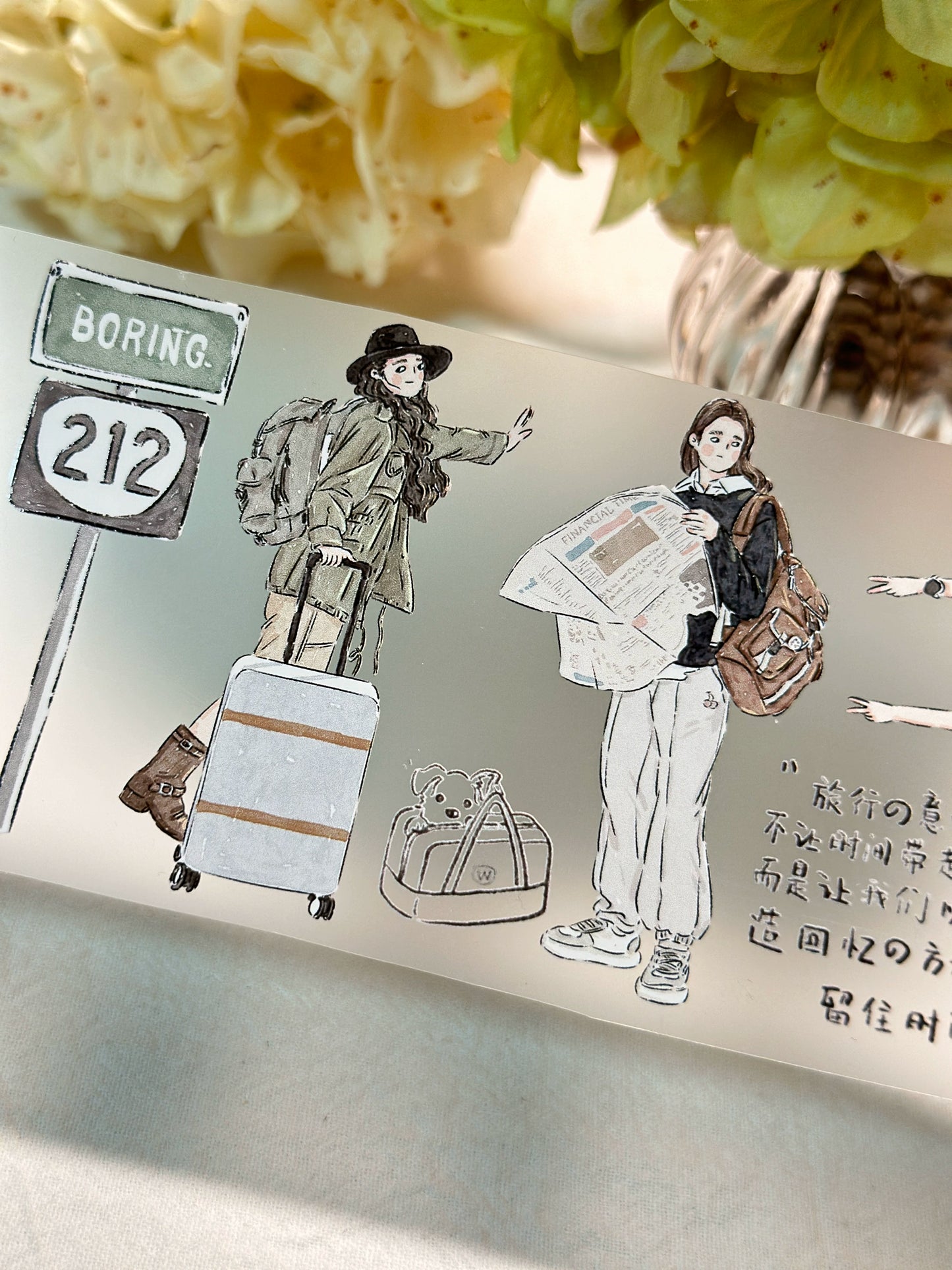 XiYue【Free Verse】Original Character Design Washi/PET Tape Stickers,for Scrapbook Supplies,Journaling,Junk Journal,Bullet Journal,Planner Stickers