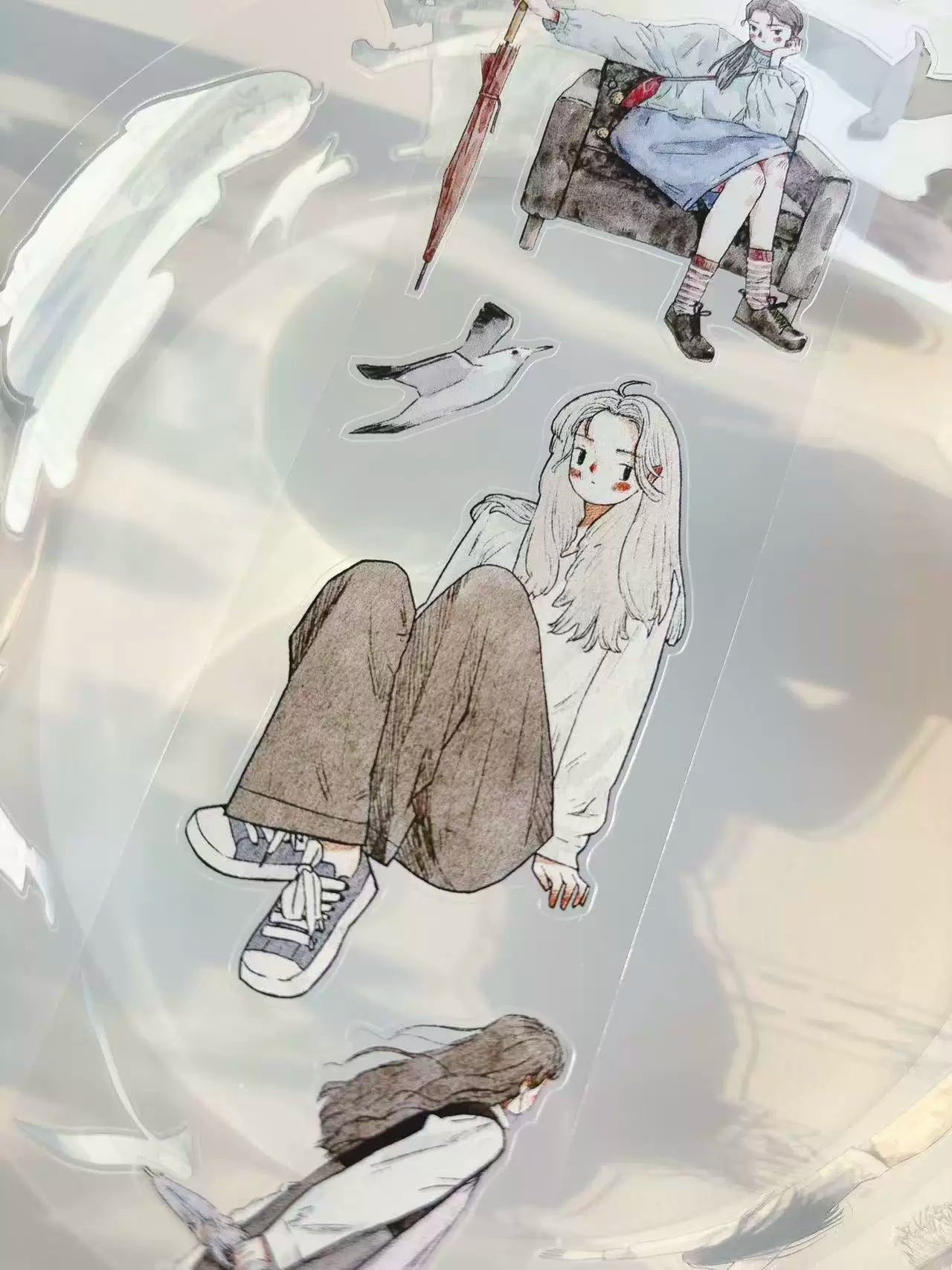 Kaixiaoxun Vol11【Slow Narrative Collection】 Pre-Cut Long Loop Washi/Matte PET Tape for Scrapbook Supplies,Junk Journal Supplies