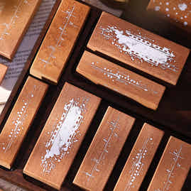 XiaoBaiJia【Basic Salt Backgroud Stamp】Imported Shabili Red Rubber and Maple Wood Stamp