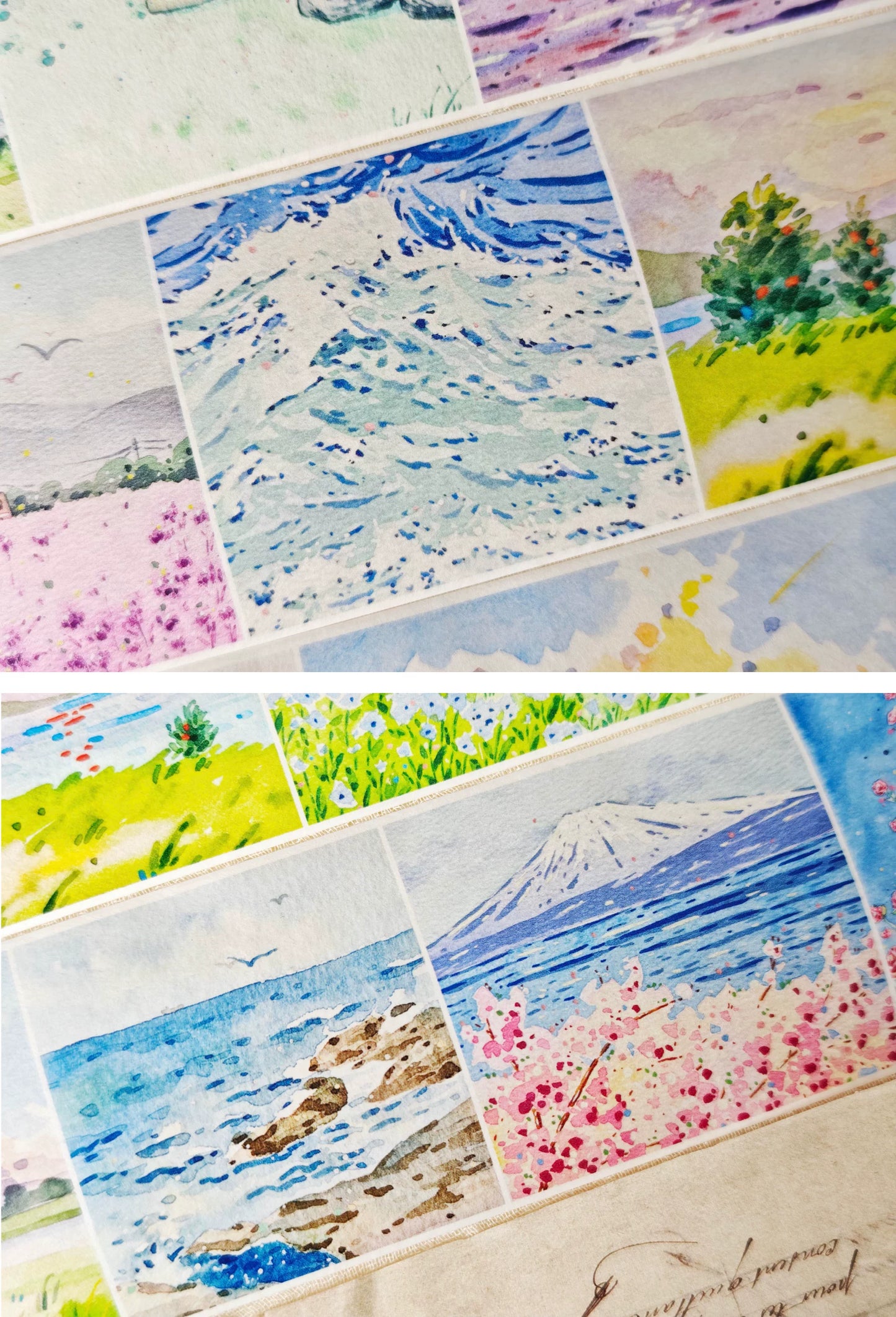 XingXing Vol7【Mountains and Seas Stretch Endlessly】 Pre-cut Light Retro Scene Washi/PET Tape