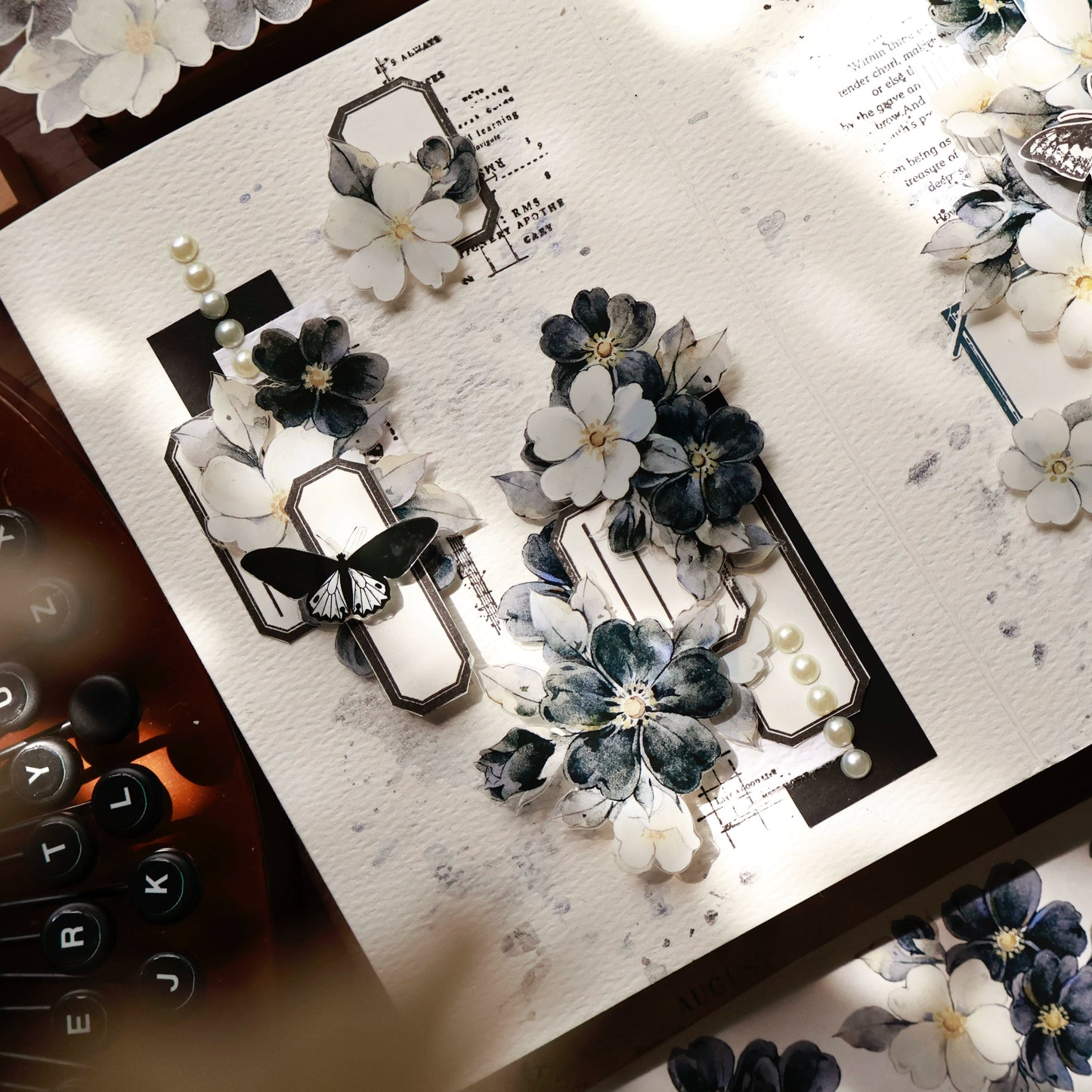 YiEr Vol15【Butterfly Habitat】Orginal Design Pre-cut Washi/Pet Floral Tape Light Retro Landscaping Stickers