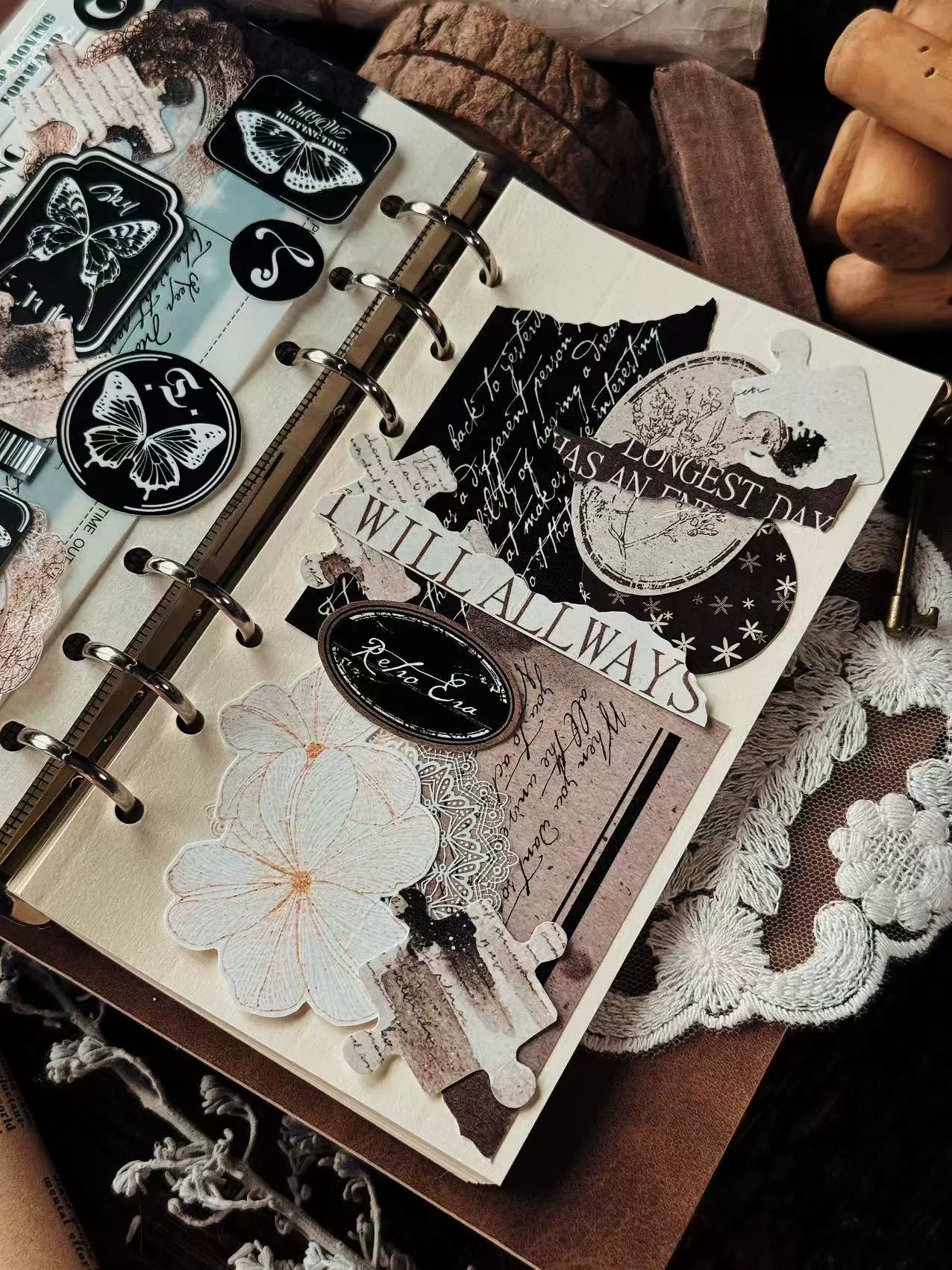 Linlanxi 【Ink Rhyme Printing Traces】Original New Product Retro Flower Puzzle Washi/Pet Tape