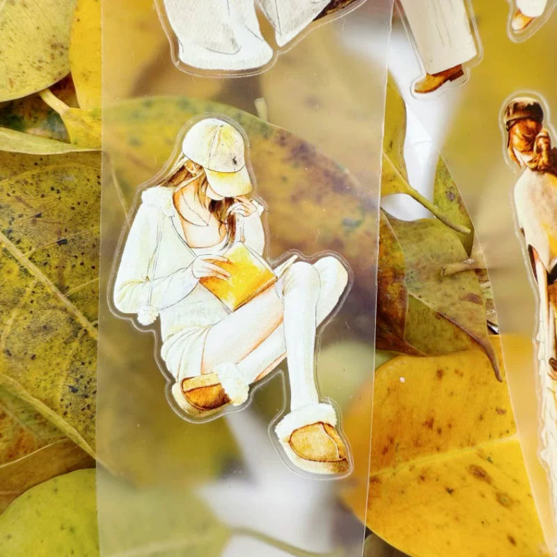 ZaoZao Vol3【Gardenia】Original Design Kiss-Cut Washi PET Tape Stickers,for Scrapbook Supplies,Journaling,Junk Journal,Bullet Journal,Planner Stickers