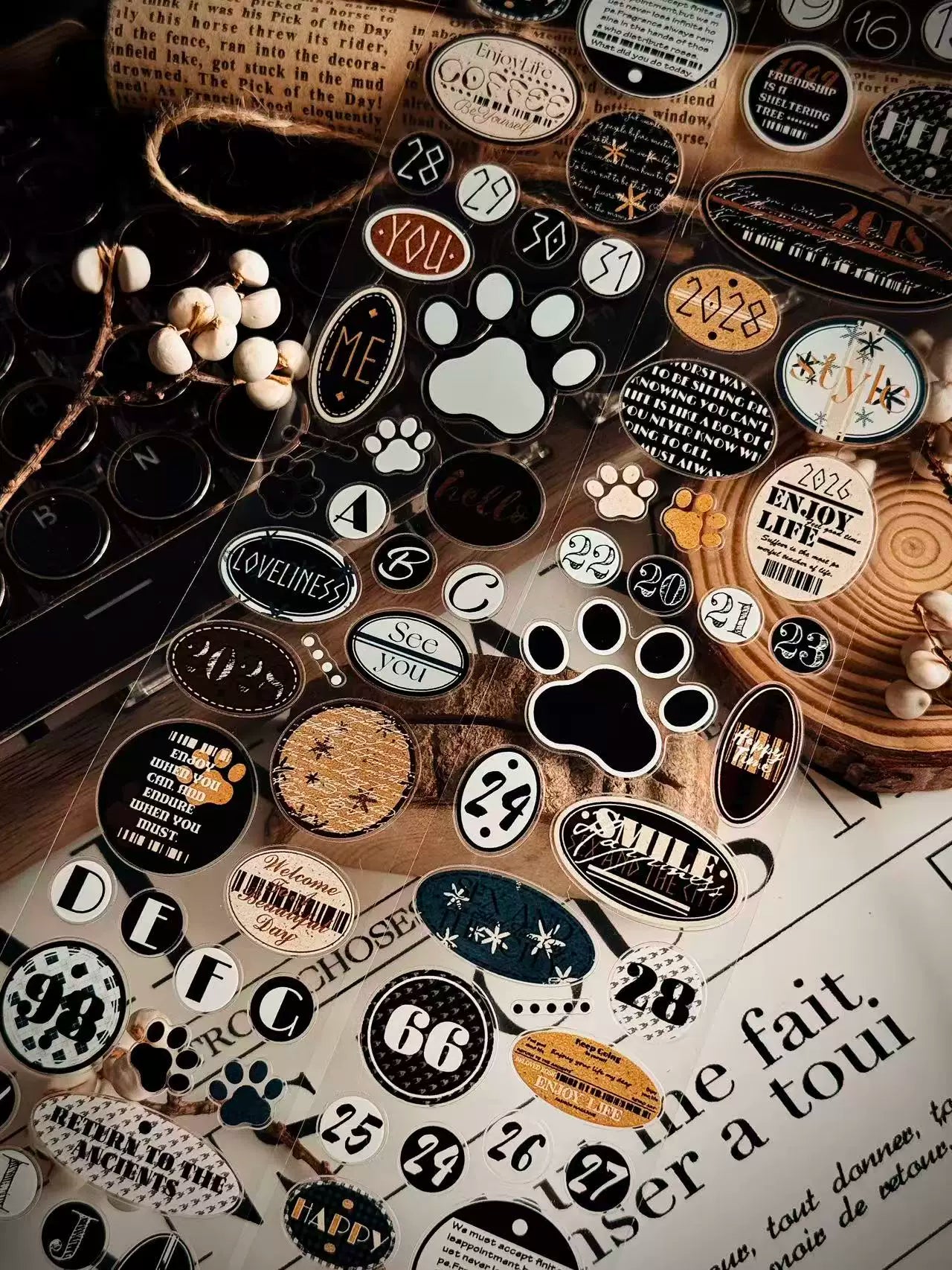 Linlanxi Vol14【Circular Label Set】Original Design Retro Exquisite Vintage Decorative Washi/Pet Tape