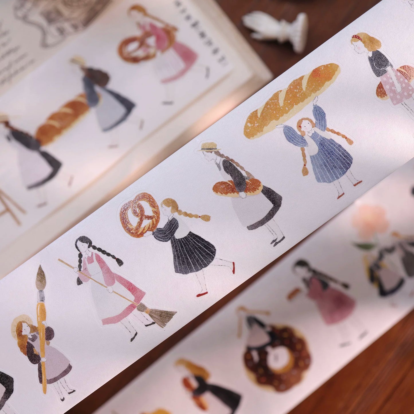 YiEr Vol8【Flower Eating Leisure】Salt Series Pre-cut Orginal Design Washi Tape and PET Stickers