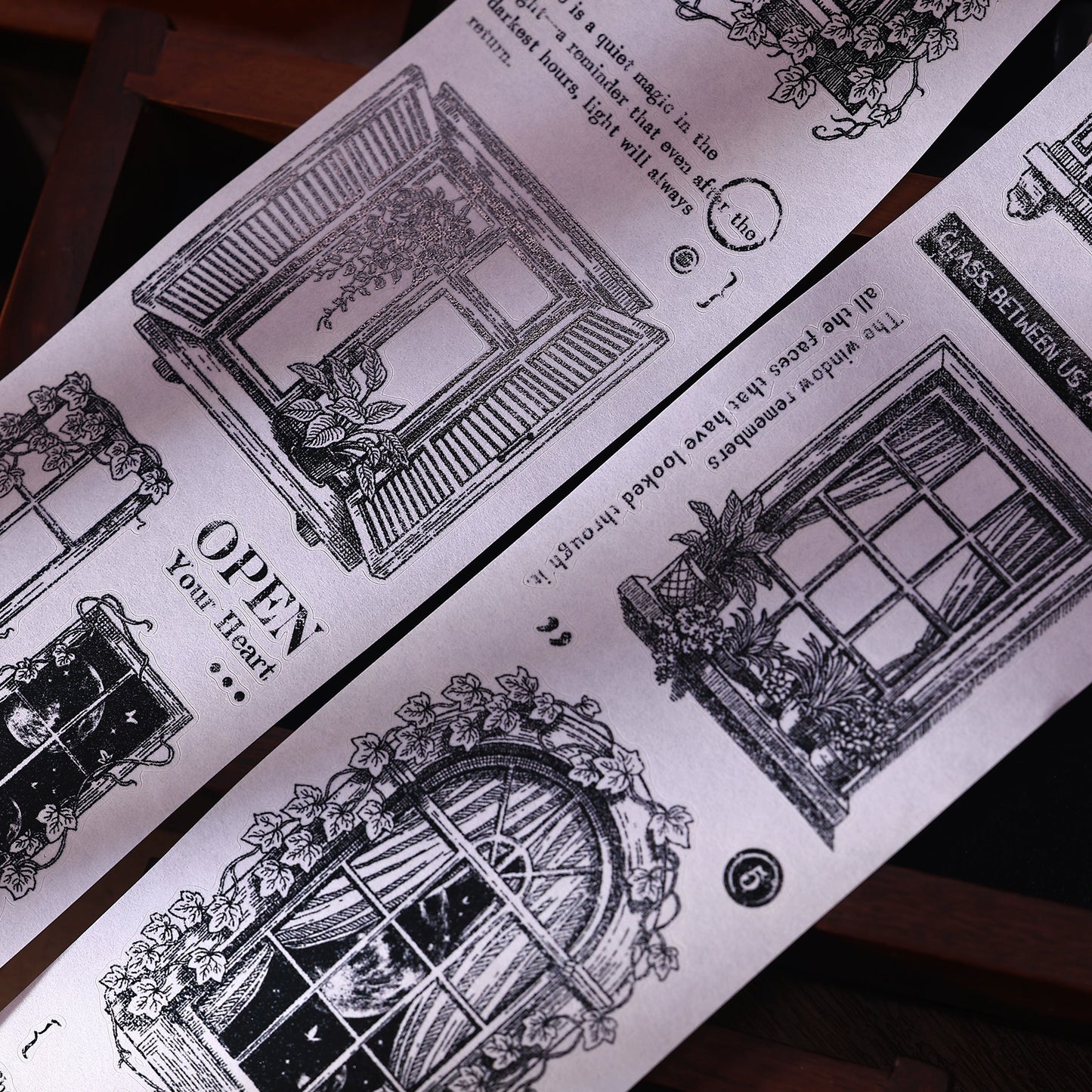 XiaoBaiJia【Window】Light Retro Orginal Design Washi Pet Tape Landscape Stickers