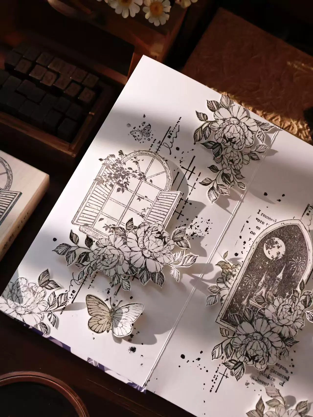 YiEr Vol14【Windows Stamp】Imported Maple Red Rubber and Maple Wood Stamp