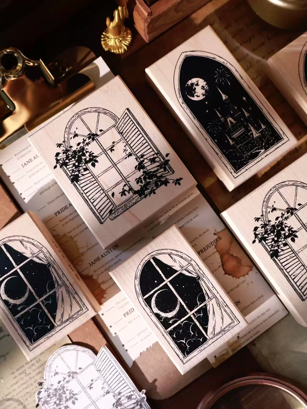 YiEr Vol14【Windows Stamp】Imported Maple Red Rubber and Maple Wood Stamp