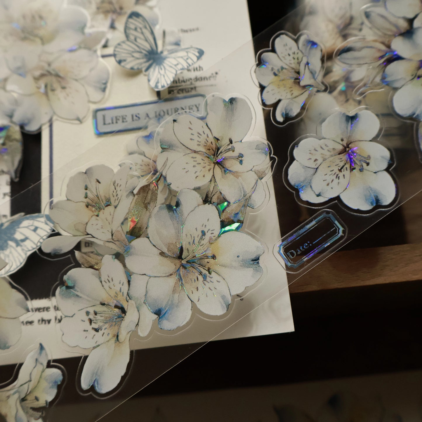 YiEr Vol15【Blue Island Sixth Beginning】Orginal Design Pre-cut Washi/Pet Floral Tape Light Retro Landscaping Stickers