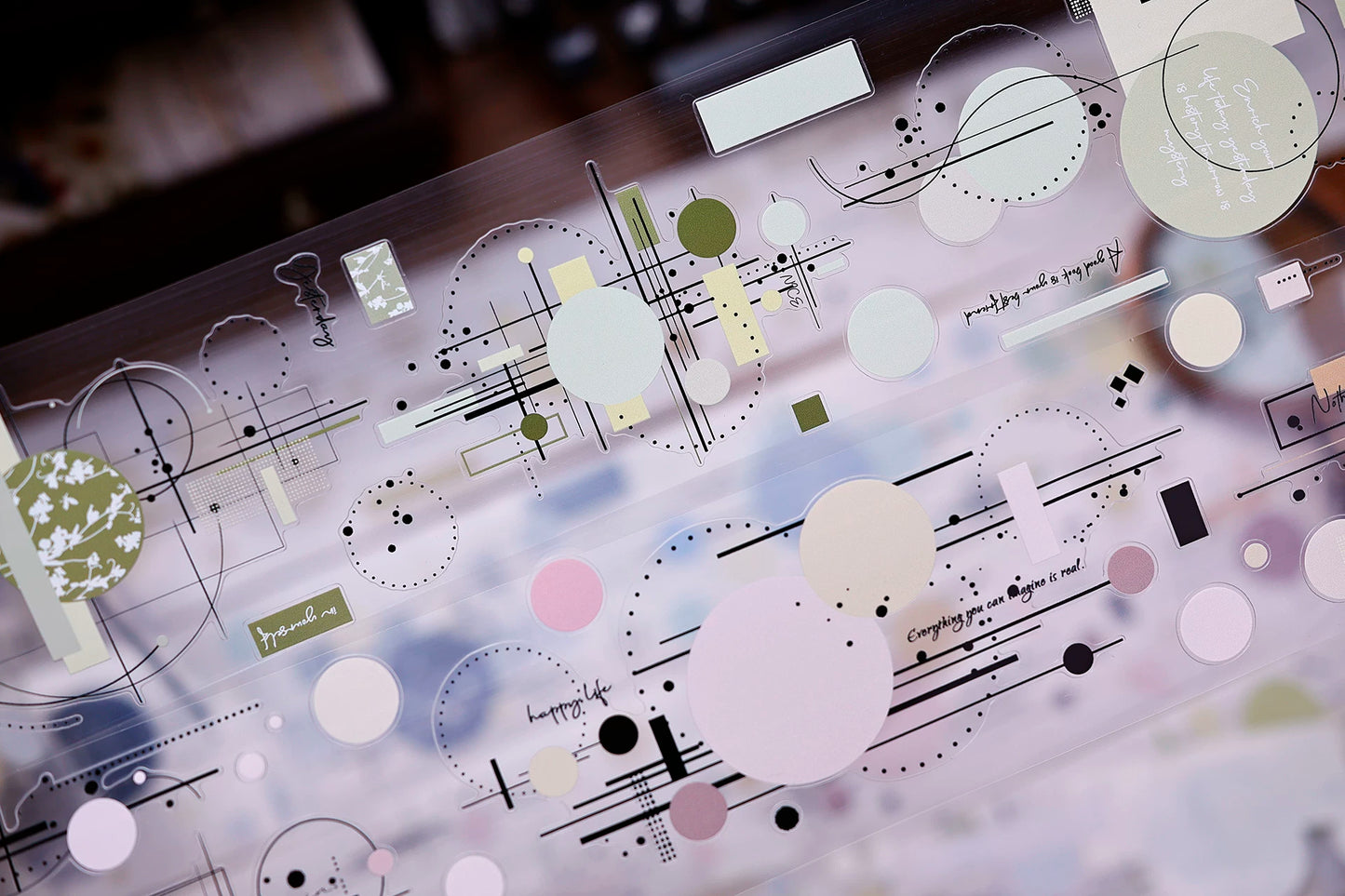 XiaoBaiJia Salt Series【Color Circle Collection】Pre-cut Orginal Design Washi/Pet Tape Light Retro Stickers