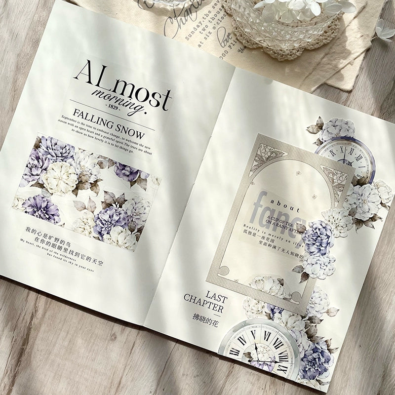 TianCheng-Vol5【Autumn and Winter】English Text Washi/PET Tape,for Scrapbook Supplies,Scrapbook Tape Stickers,Junk Journal Supplies