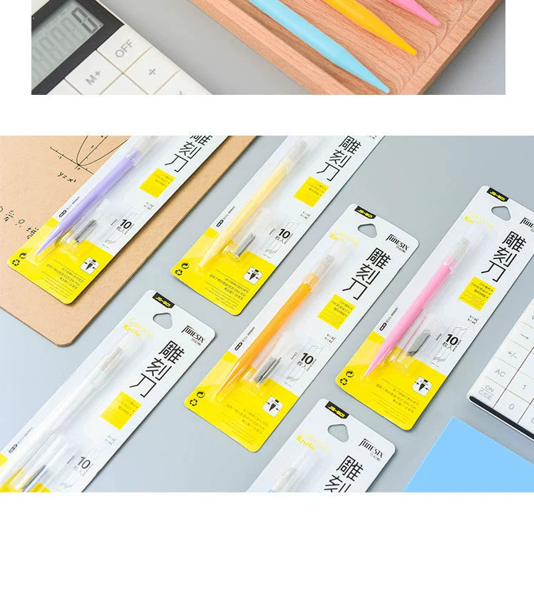 Handheld Pen Knife,Cutting Pad,Cutting tape,Cutting Pen Knife,Rubber Seal Carving Knife,Cutting Paper Pen,Handmade Knife,Art Knife