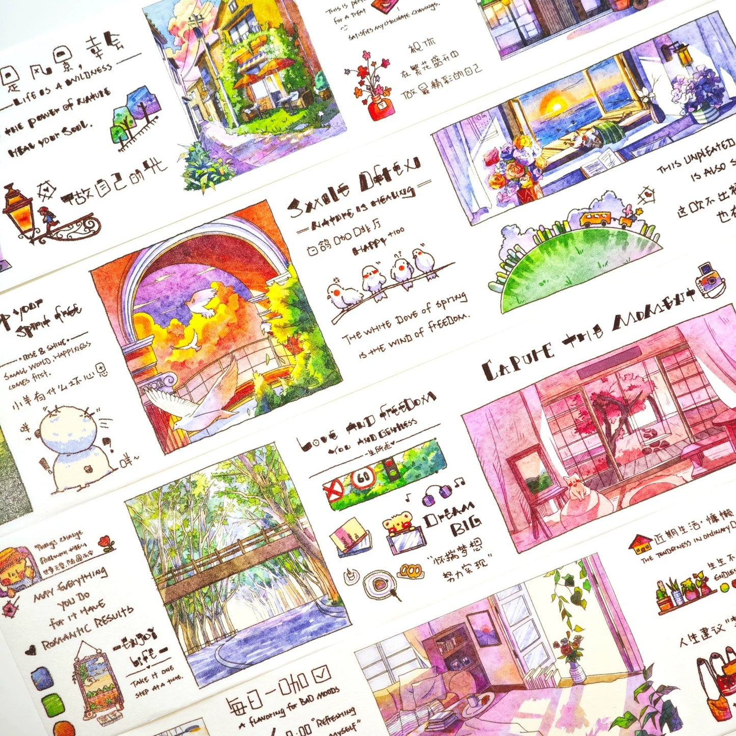XingXing【Little Bliss】 Pre-cut Salt Based Warm Healing Scene Washi/PET Tape
