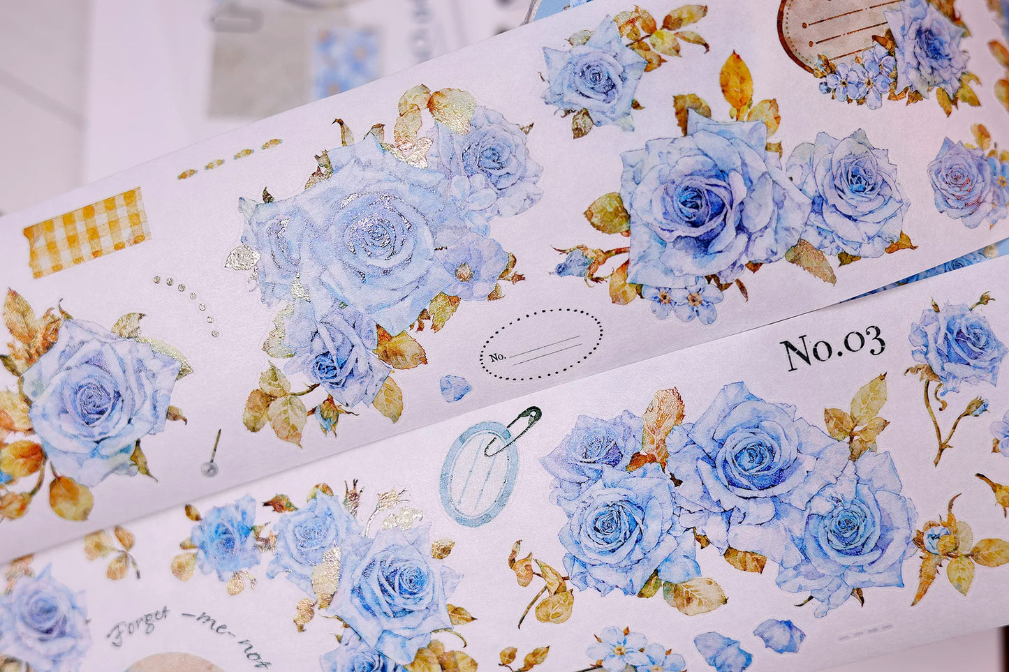 XiaoBaiJia Salt Series【Clear Dew】Pre-cut Orginal Design Floral Washi/Pet Tape Light Retro Stickers