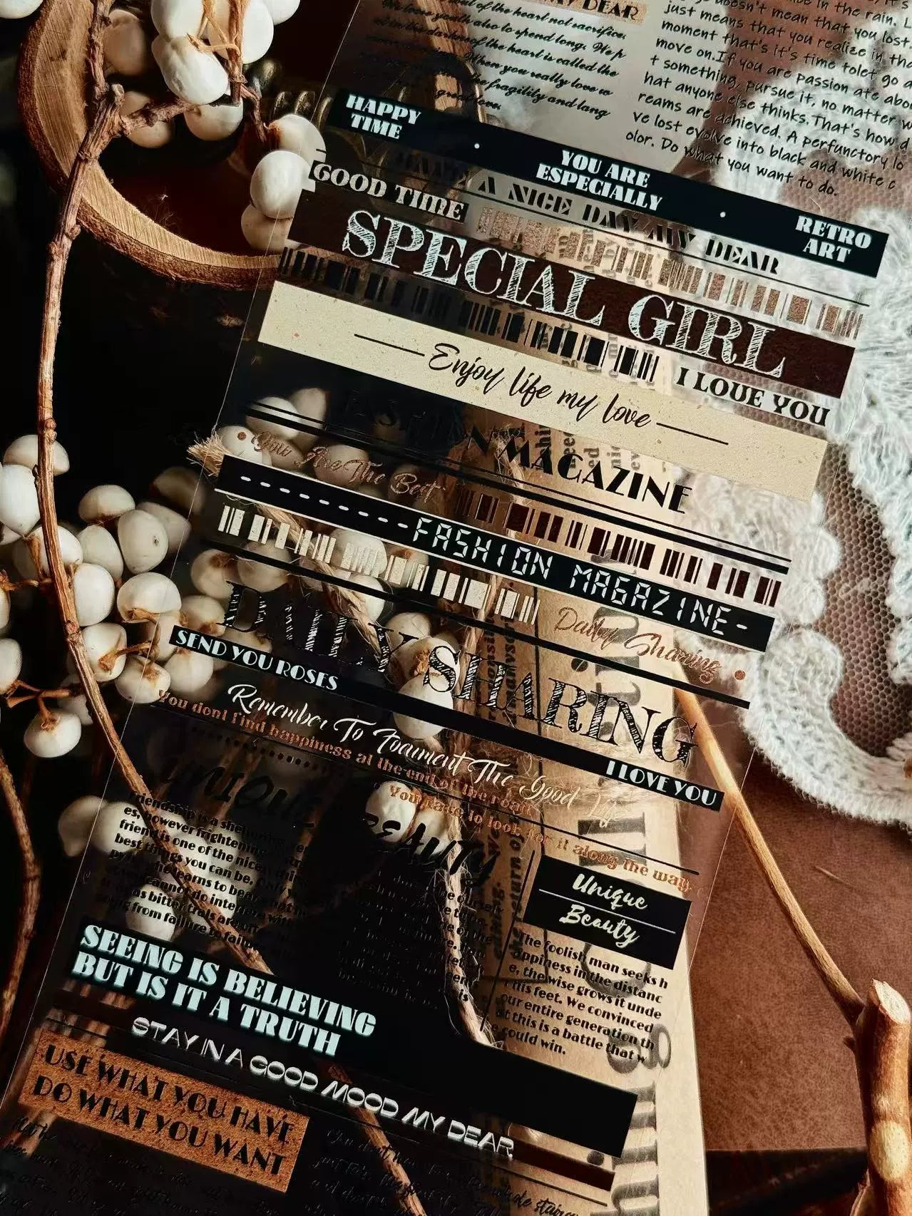 Linlanxi 【Herben Supplement】Original  Washi/Pet Tape - New Fashion Retro Wider English Counted Tape