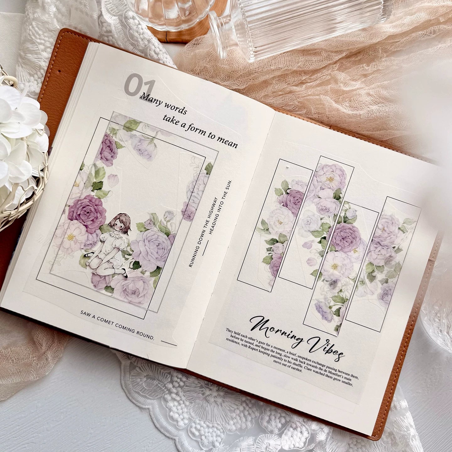TianCheng-Vol6【Free-Style Frame】Magazine Arts Backgroud Washi PET Tape,for Scrapbook Supplies,Scrapbook Tape Stickers,Junk Journal Supplies