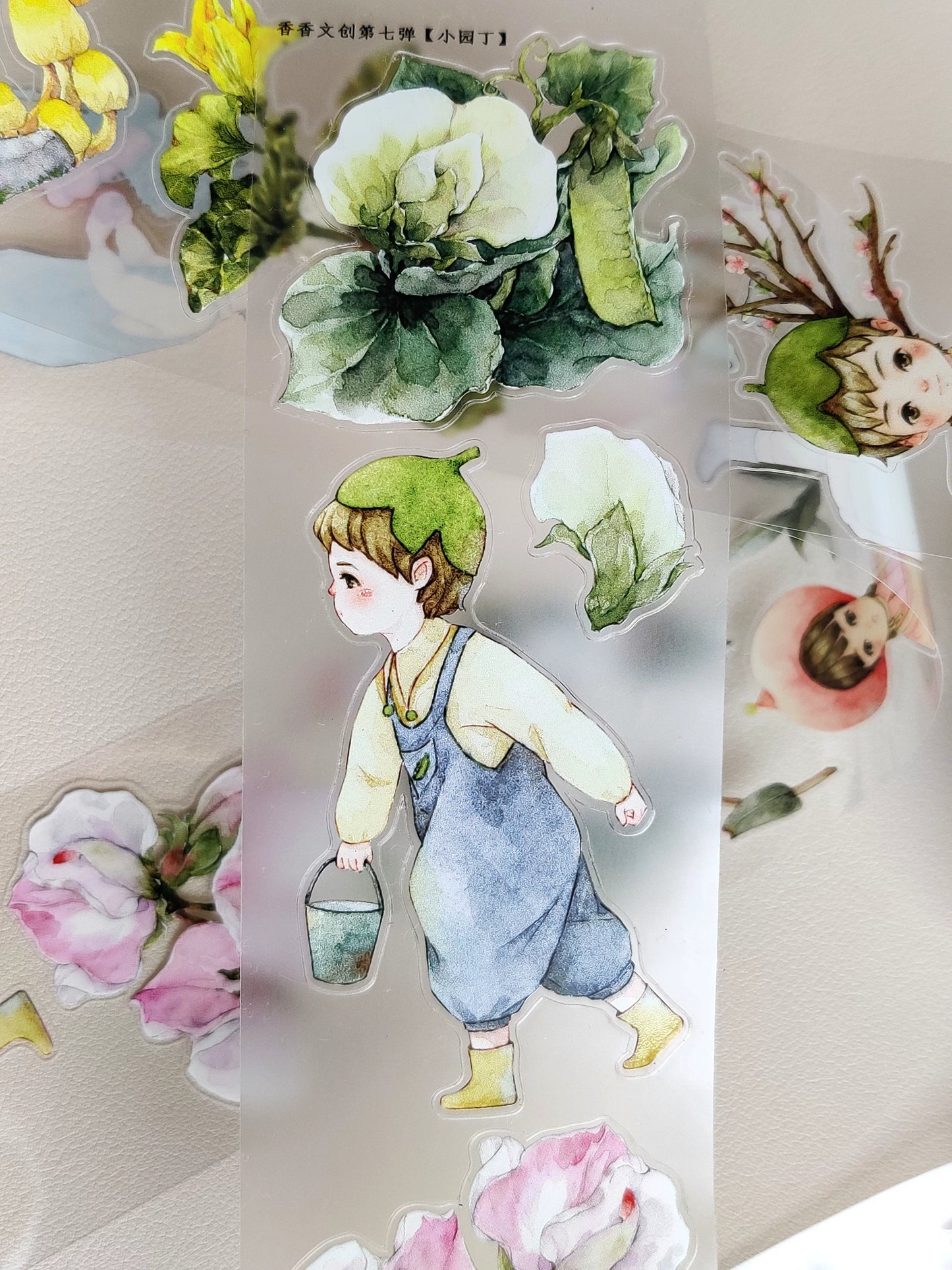 Xiangxiang Vol7【Young Gardener】Light Retro Character Scenery Orginal Design Washi Pet Tape Landscaping Stickers