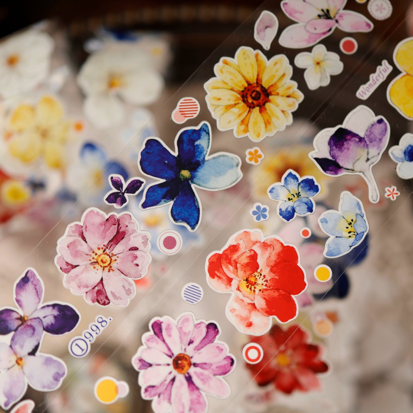 YiEr Vol17【Colorful Strips】Kiss-cut Floral Washi Tape and PET Stickers