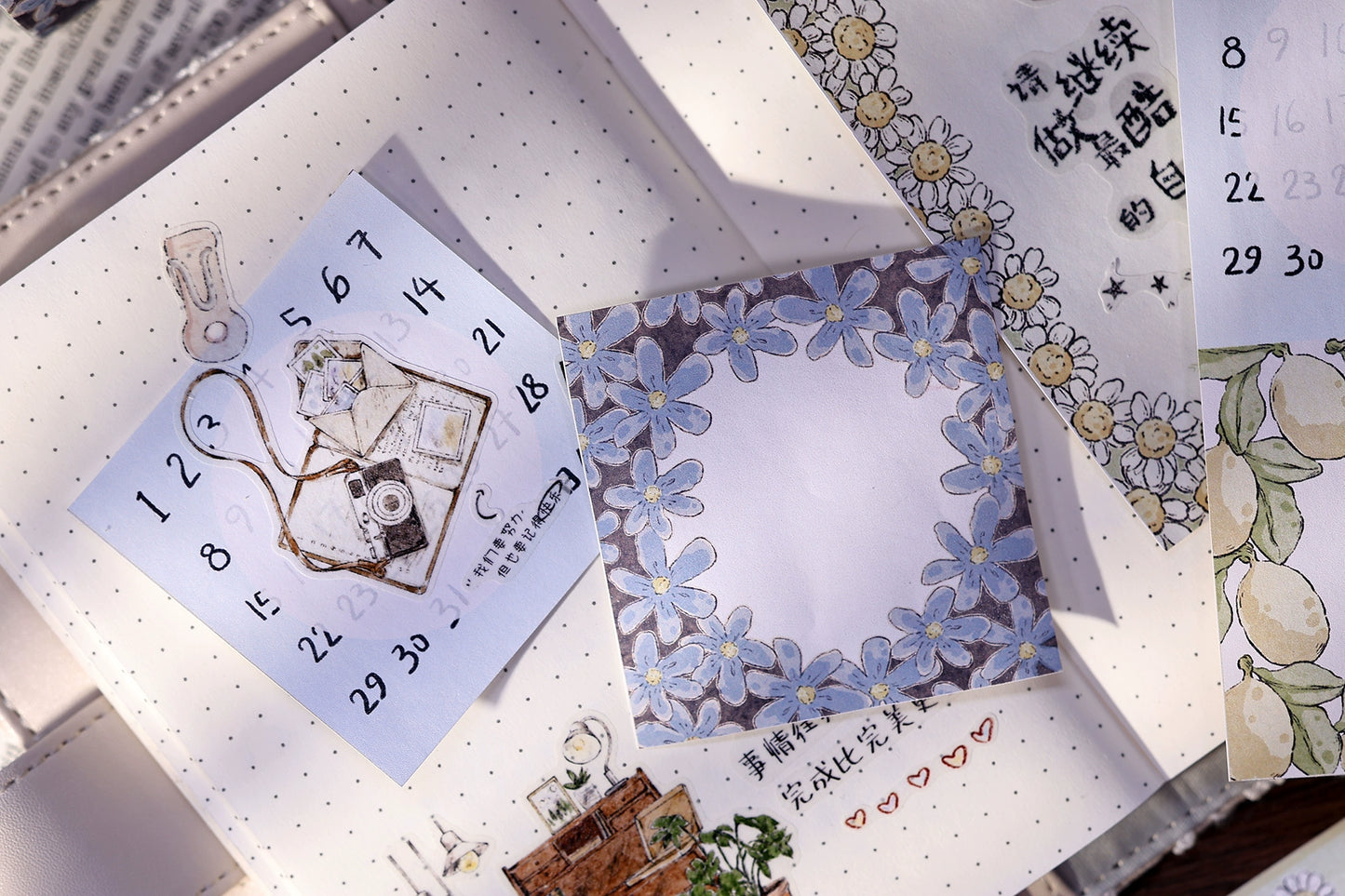 XiaoBaiJia Minimalist Style【Writing Roll‌】Border Strip Orginal Design Washi Pet Tape Landscape Stickers