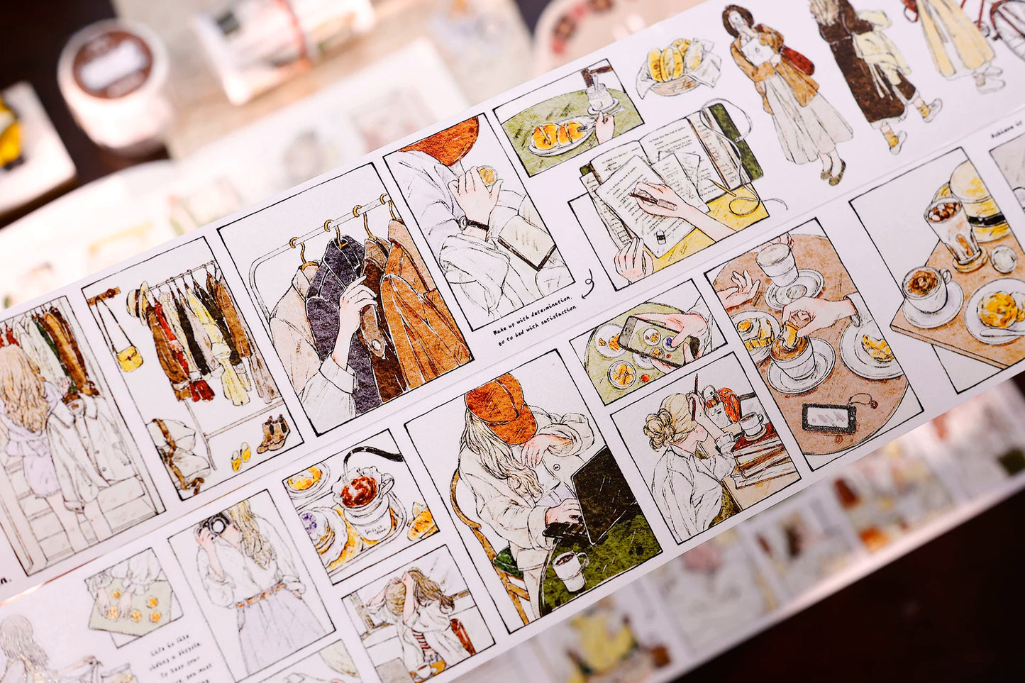 XiaoBaiJia Salt Series【Fengge Manji】Pre-cut Orginal Design Comic-style Daily Life Washi/Pet Tape Light Retro Stickers