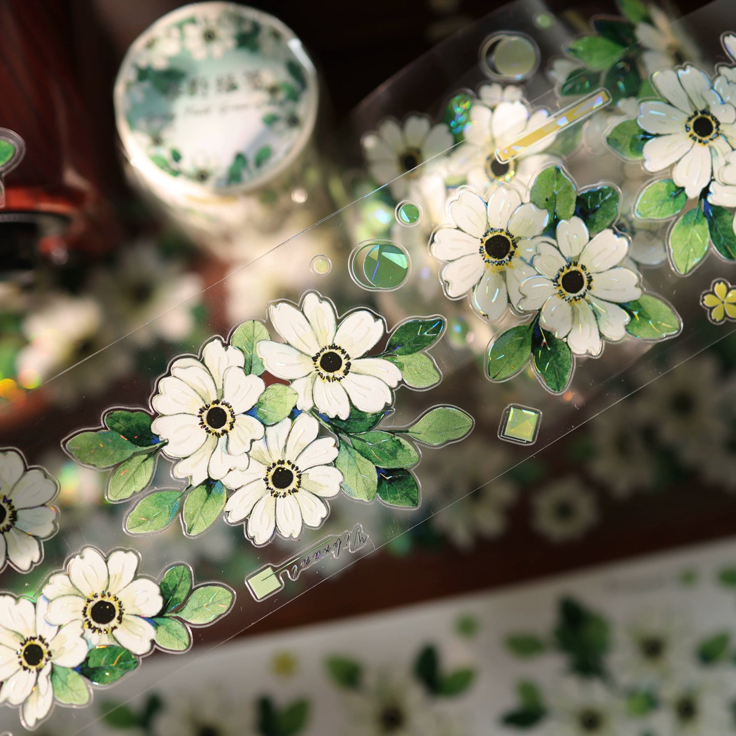 YiEr Vol17【Spring Field Green Letter】Kiss-cut Floral Washi Tape and PET Stickers