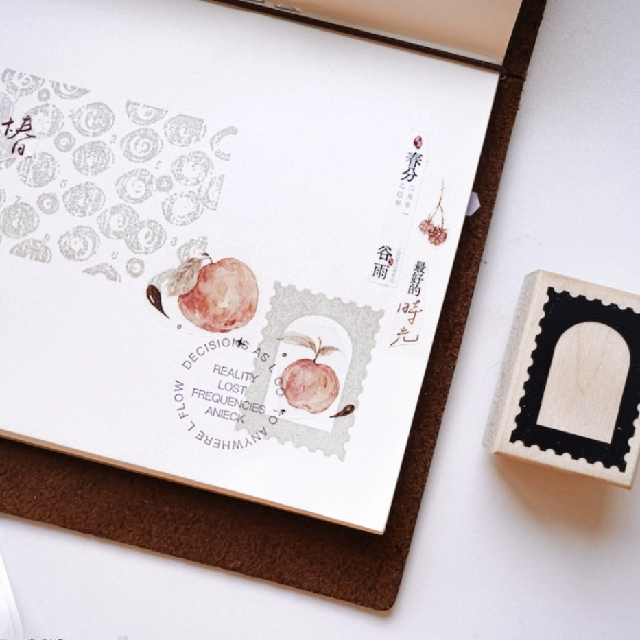 Yuanzi Vol7【Border Series】Upgraded Rubber Retro Maple Stamp for Washi Tape