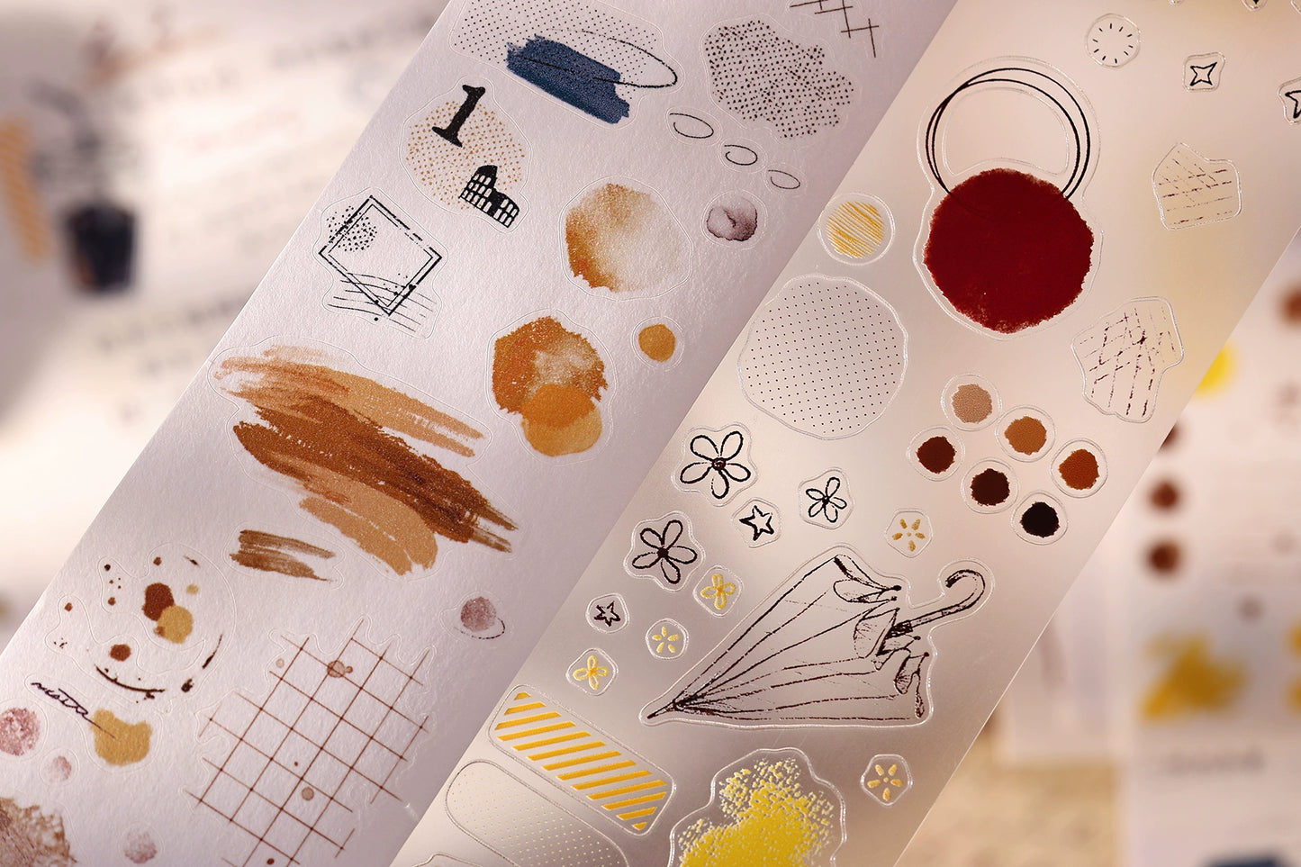 XiaoBaiJia Minimalist Style【Small Decoration】Light Retro Orginal Design Washi Pet Tape Landscape Stickers