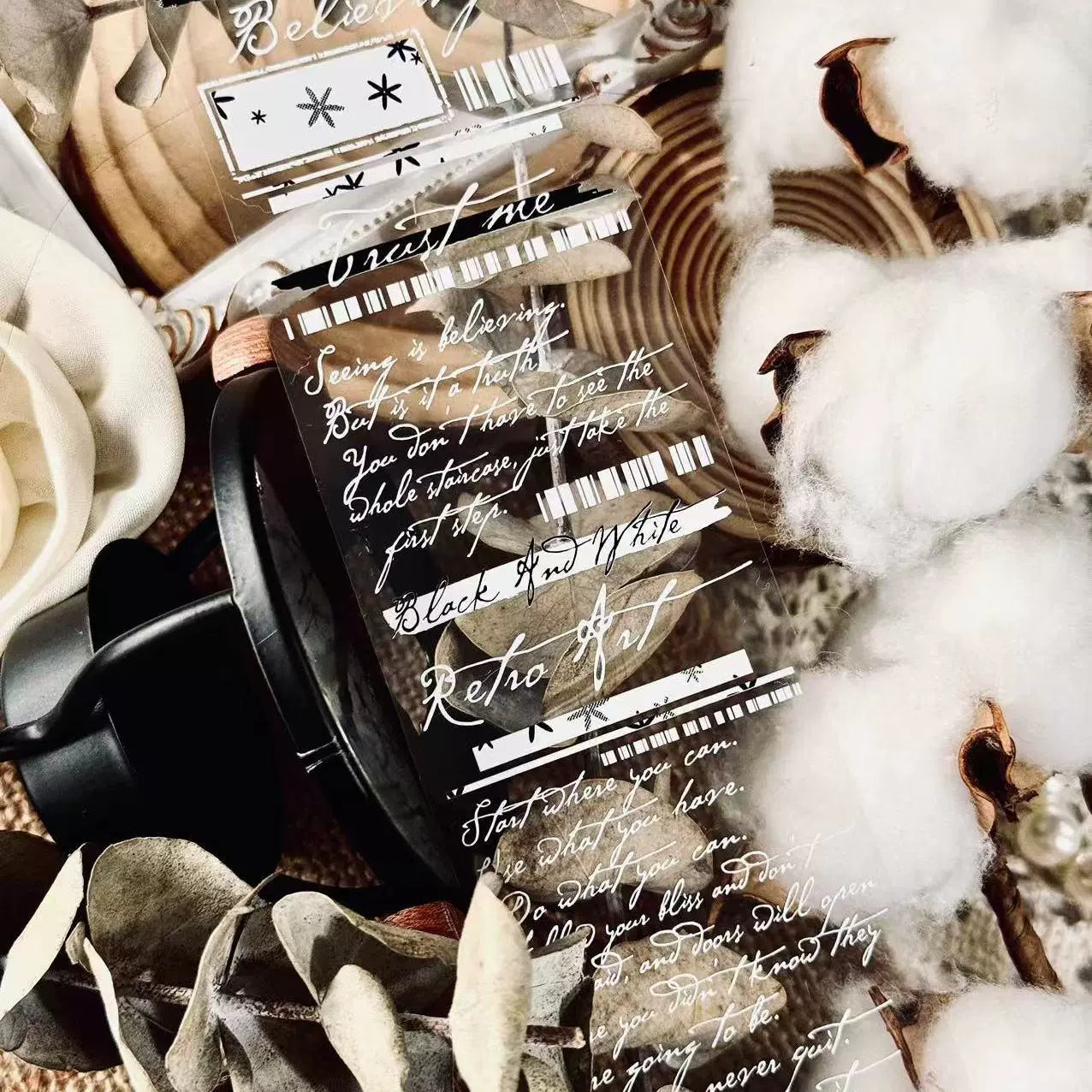 Linlanxi【 Romantic Quotes】Original Design Text Washi/Pet Tape Sticker, 5-meter-long Loop Roll