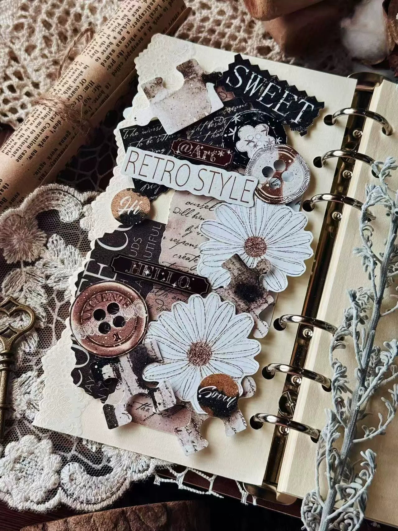 Linlanxi【Ancient Rhyme Paper Seal】Original Design Retro Broken Paper Bookkeeping Washi/Pet Tape