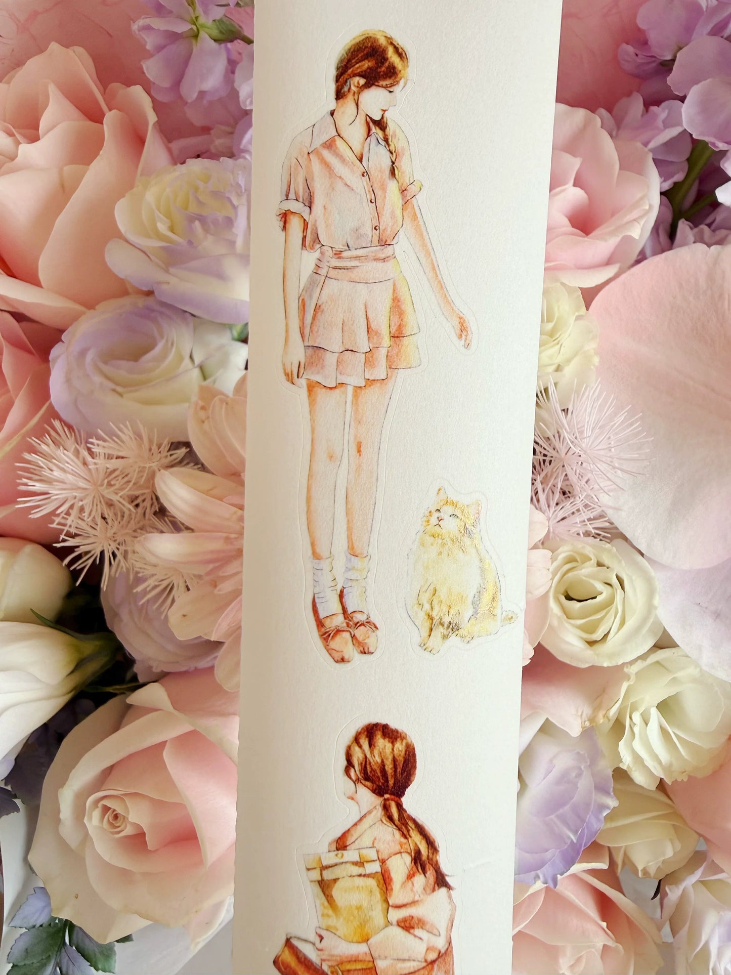 ZaoZao Vol4【ShanShan】Original Design Kiss-Cut Washi PET Tape Stickers,for Scrapbook Supplies,Journaling,Junk Journal,Bullet Journal,Planner Stickers