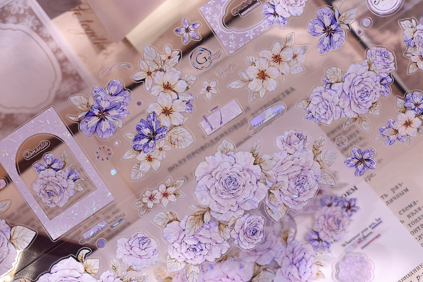 XiaoBaiJia【Rose Poetry】Light Retro Orginal Design Washi Pet Tape Landscape Stickers