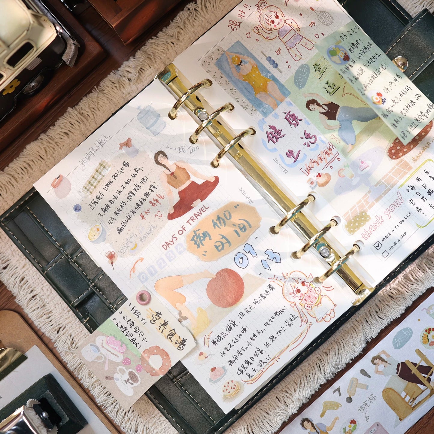 YiEr Vol8【Qi Qi Slow Movement】Salt Series Pre-cut Orginal Design Washi Tape and PET Stickers