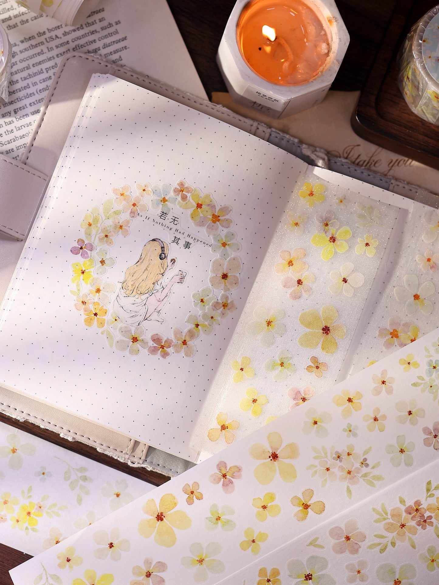 XiaoBaiJia Minimalist Style【Stars】Light Retro Orginal Design Washi Pet Tape Landscape Stickers