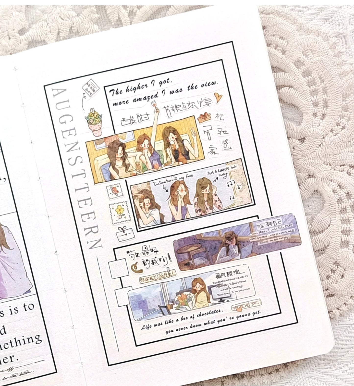 XingXing Vol12【A Path Adorned with Blossoms】 Pre-cut Salt based Daily Growth Path for Girls, Healing and Striving for a Lifetime Washi PET Tape