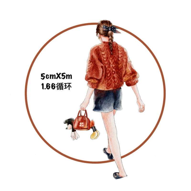 ZaoZao Vol3【Rouge】Original Design Kiss-Cut Washi PET Tape Stickers,for Scrapbook Supplies,Journaling,Junk Journal,Bullet Journal,Planner Stickers