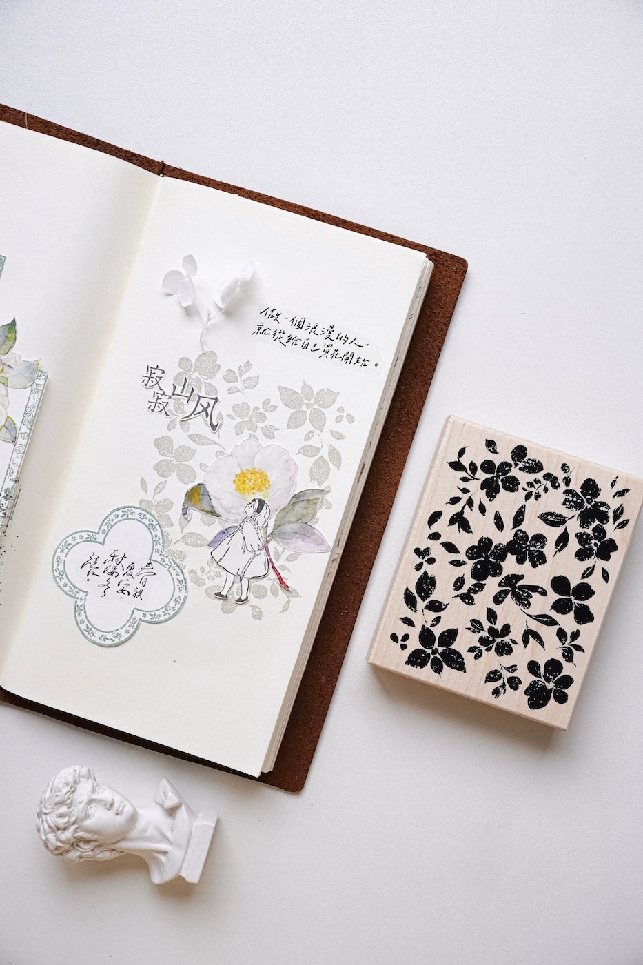 Yuanzi Vol7【Background Flower Series】Upgraded Rubber Retro Maple Stamp for Washi Tape