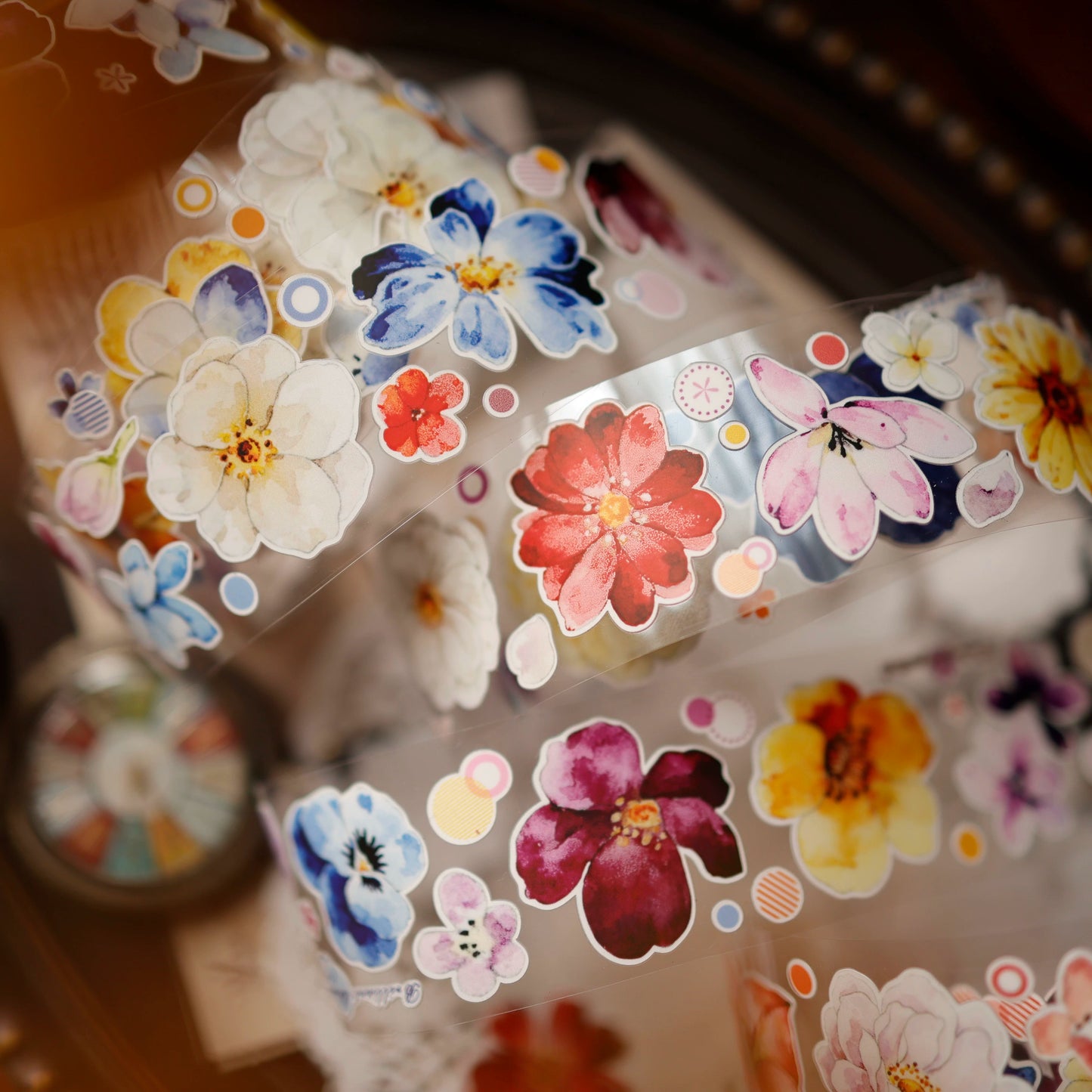 YiEr Vol17【Colorful Strips】Kiss-cut Floral Washi Tape and PET Stickers